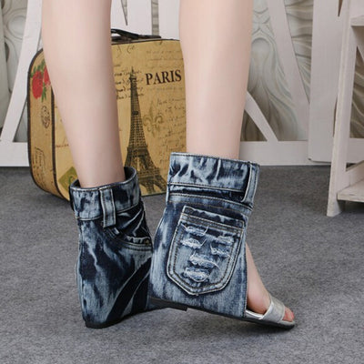 Denim Sandals (Silver)