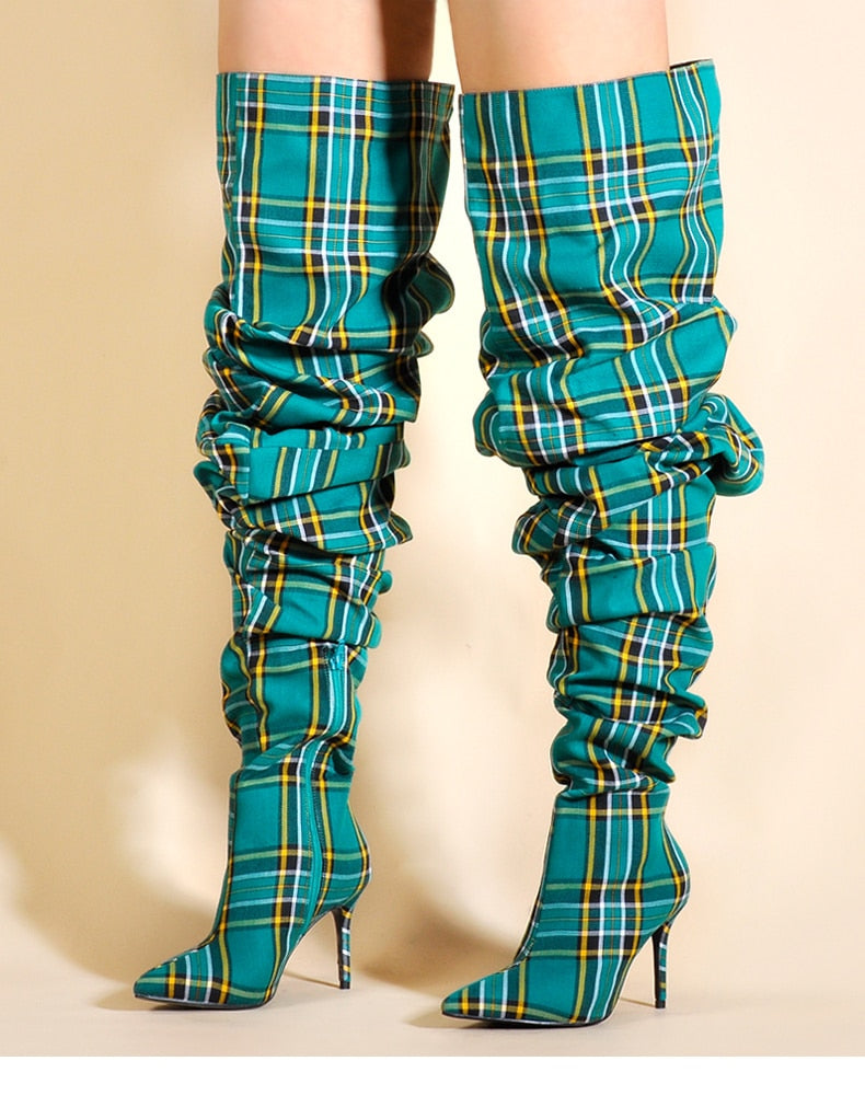 Plaid Boots Green Angel Brinks