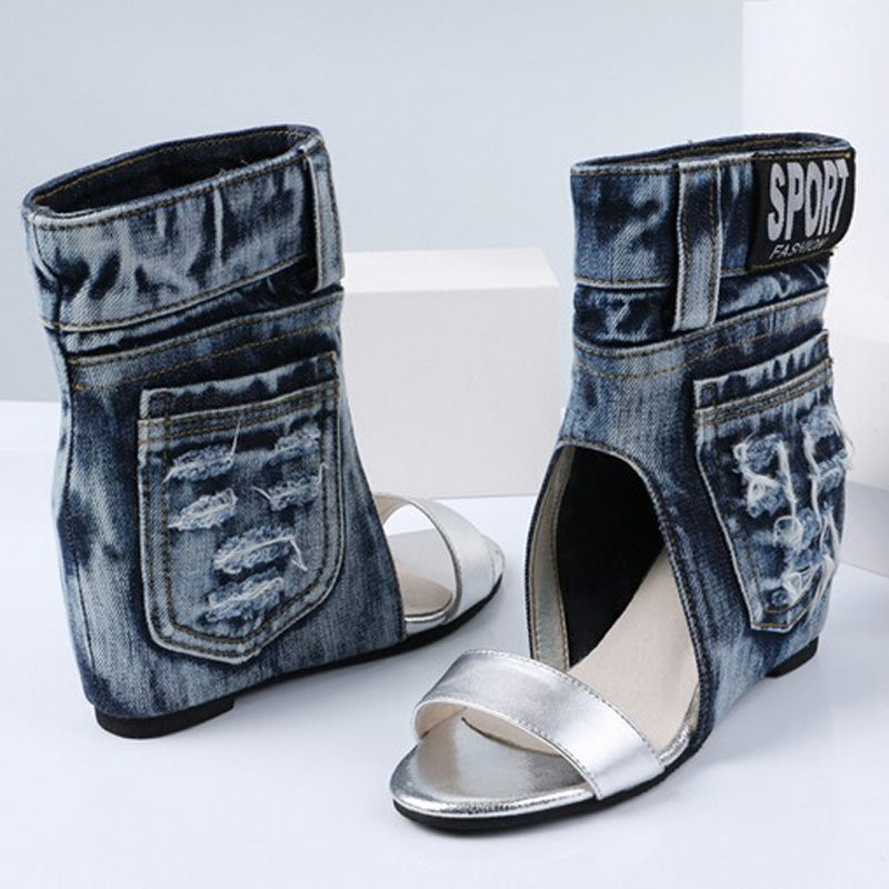 Denim Sandals (Silver)